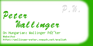 peter wallinger business card